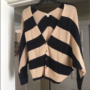 Black Stripe sweater Cardigan Cover up top